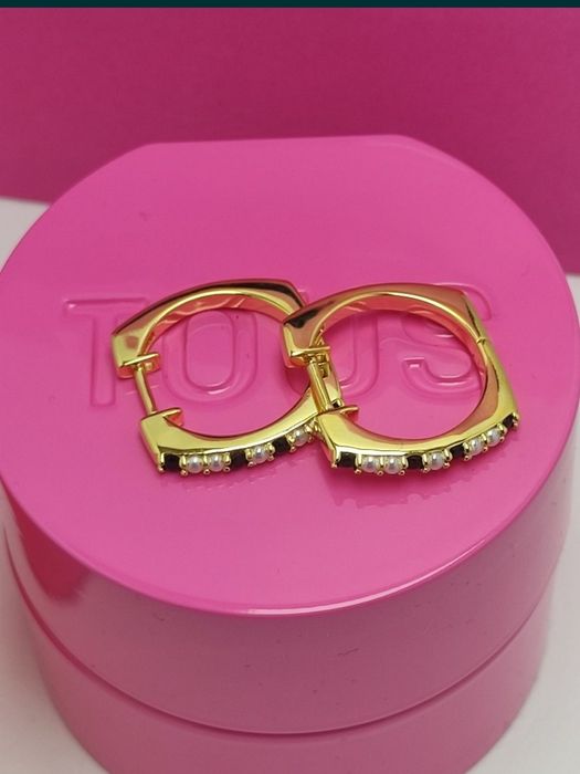 Komplet biżuterii z misiem żółte srebro vermeil 925 perła i