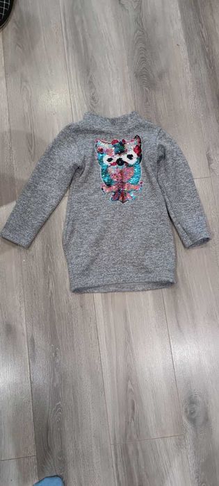 Тепла туніка на флісі для дівчинки з паєтками!