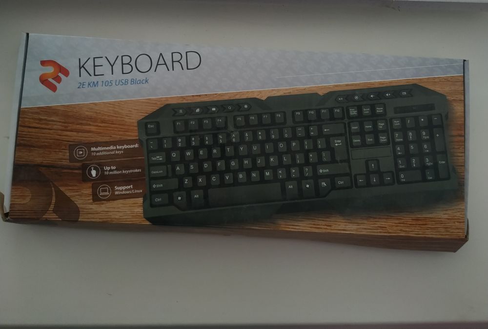 Клавиатура мультимедийная 2E KM105 USB , 10 доп/клавиш + мышка usb