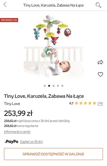 Karuzela do łóżeczka Tiny Love Zabawa na łące