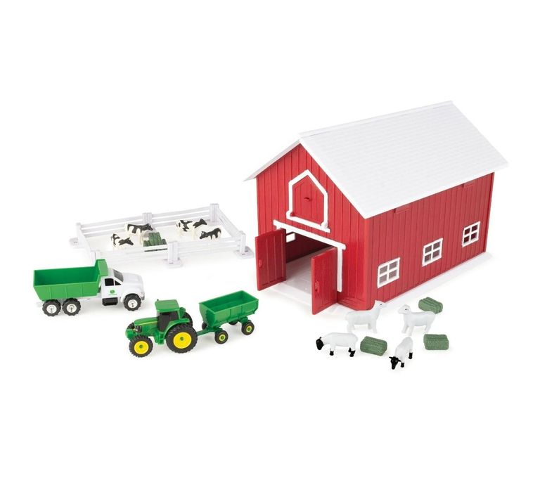 John Deere Zestaw stodoła traktor farma