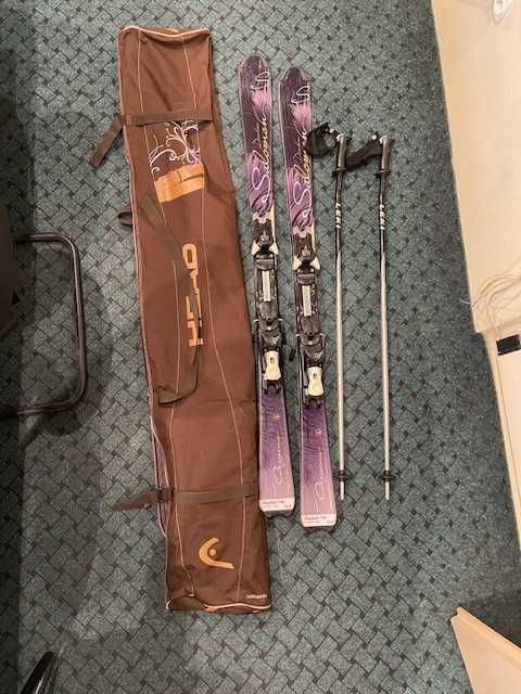 Sprzedam narty Salomon Diadem 146cm w komplecie z kijkami i pokrowcem