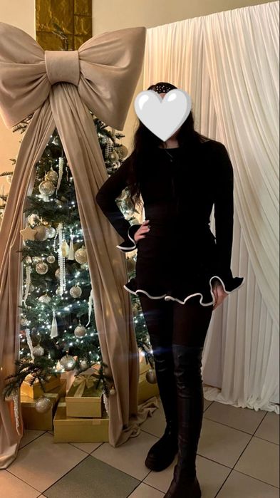 міні сукня з рюшами чорна