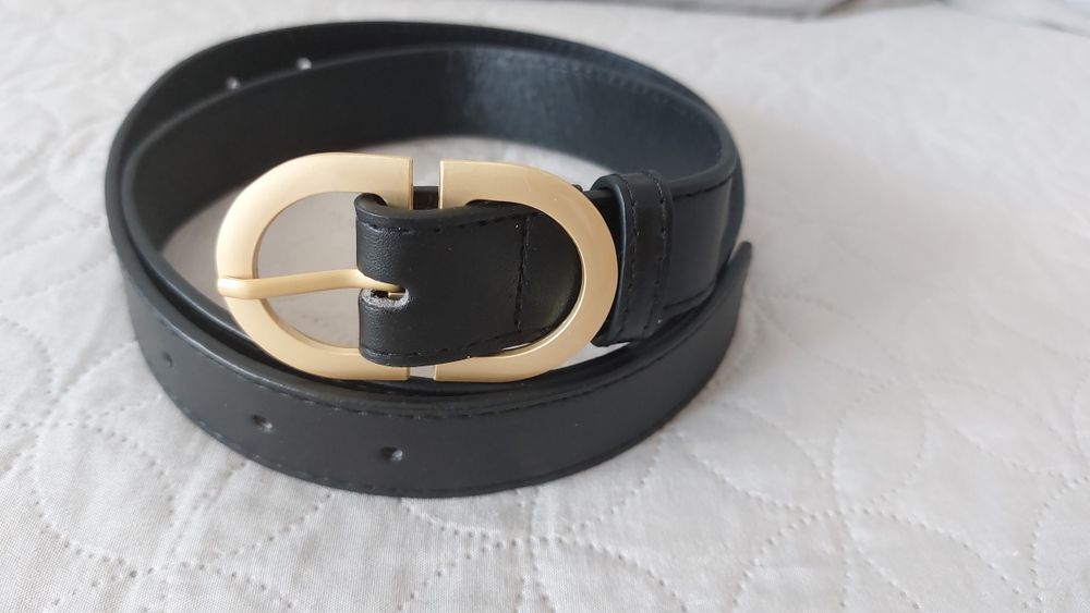 Pasek damski czarny Biznesowy Elegancki Casual