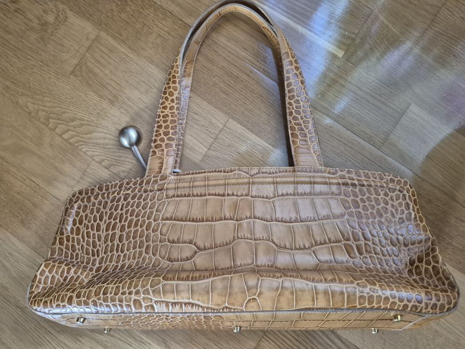 Furla mala torebka ze skóry naturalnej w kolorze karmelowym