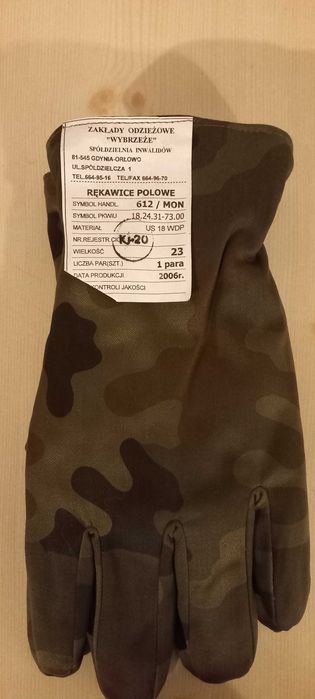 Rękawice, rękawiczki wojskowe polowe wzór 612mon CIEPŁE, NOWE, DUŻE