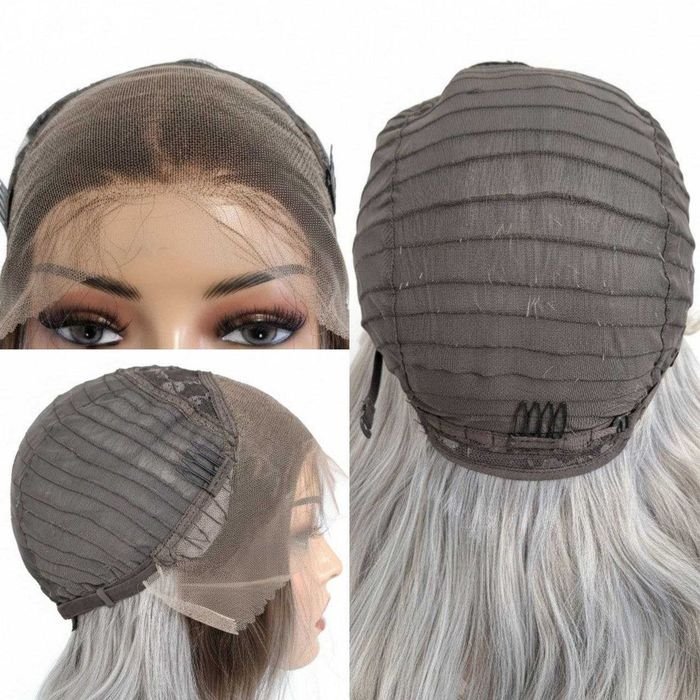 Peruka z koronką w odcieniu platynowego blond ombre