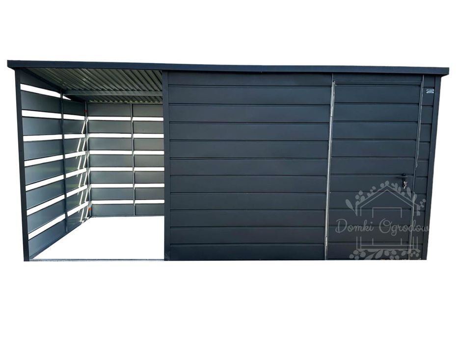 Domek Ogrodowy Schowek 3x2 wiata 1,5x2 okno Antracyt  ID436
