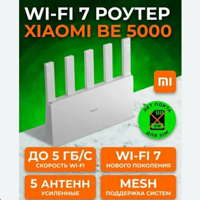 Роутер Xiaomi BE 5000 новый запакованый