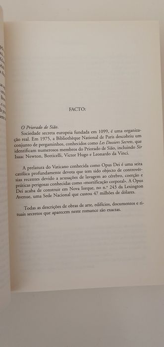 Livro "O Código Da Vinci"