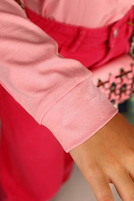 Гольф для девочки, белый и розовый, 122-152 см