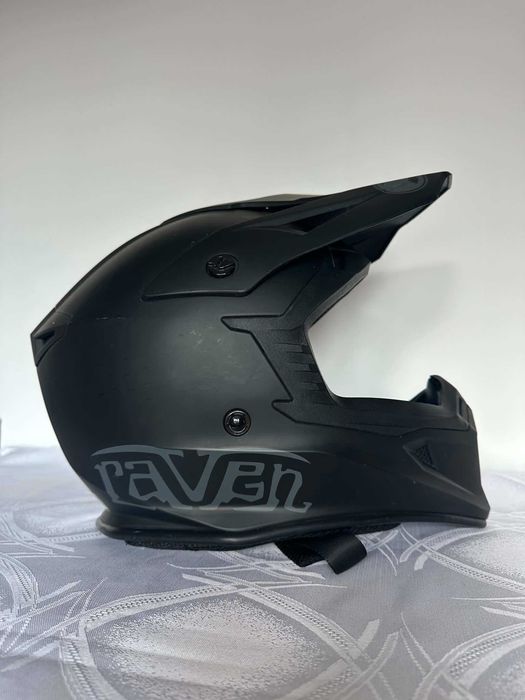 Kask motocyklowy Cross Enduro Fullface Raven rozmiar M