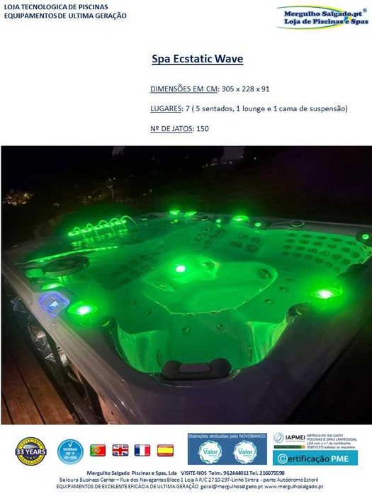 Spa jacuzzi 7 lugares de luxo - Mergulho Salgado Piscinas e Spas