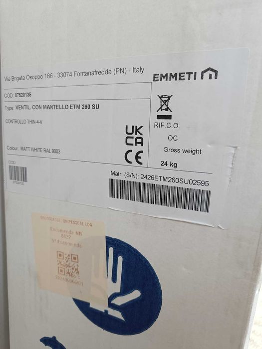 Ventiloconvector Emmeti Silence Thin ETM 260 SU - Novo