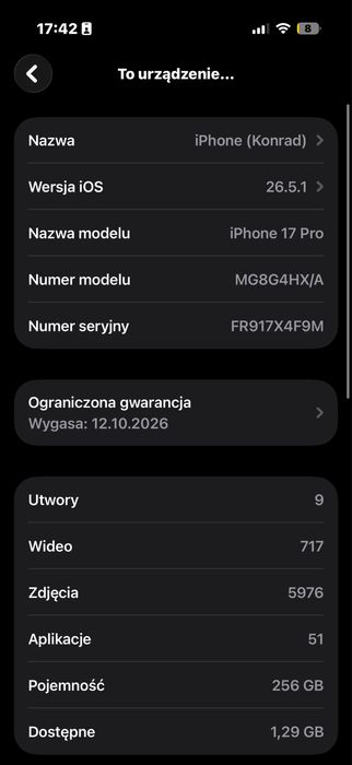 Iphone 17 pro 256 GB 97% bateria