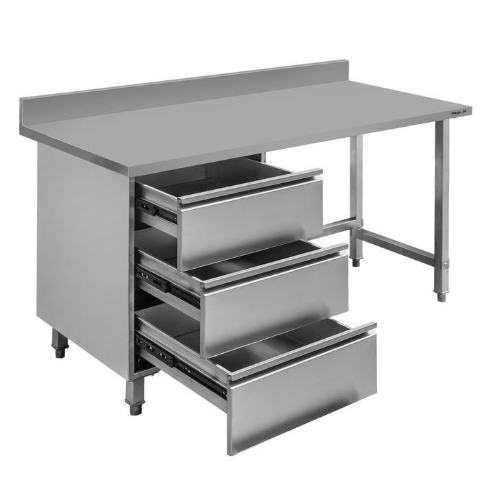 Stół gastronomiczny szuflady po lewej stronie Mega-M 80x70x85