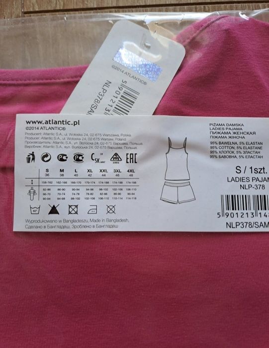 Piżama damska Atlantic, rozmiar S, bawełna
