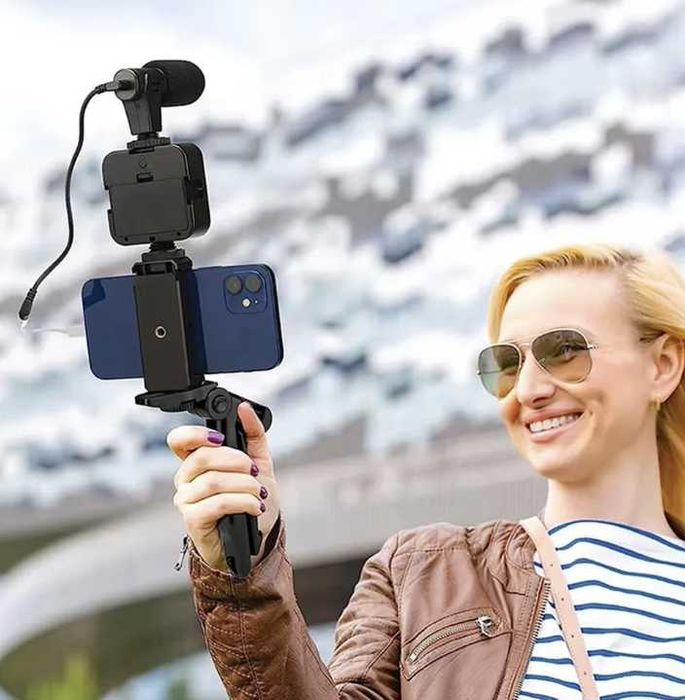 Zestaw dla vlogera /statyw lampa mikrofon /TikTok Live Stream YouTub