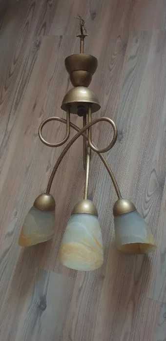 Lampa wisząca sufitowa złota 3 klosze