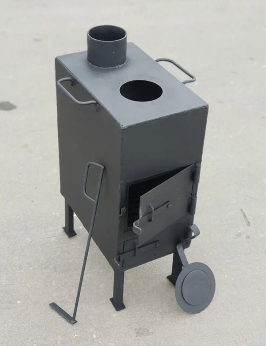 Піч буржуйка сталева, обігрів до 30 м.кв., з конфоркою
