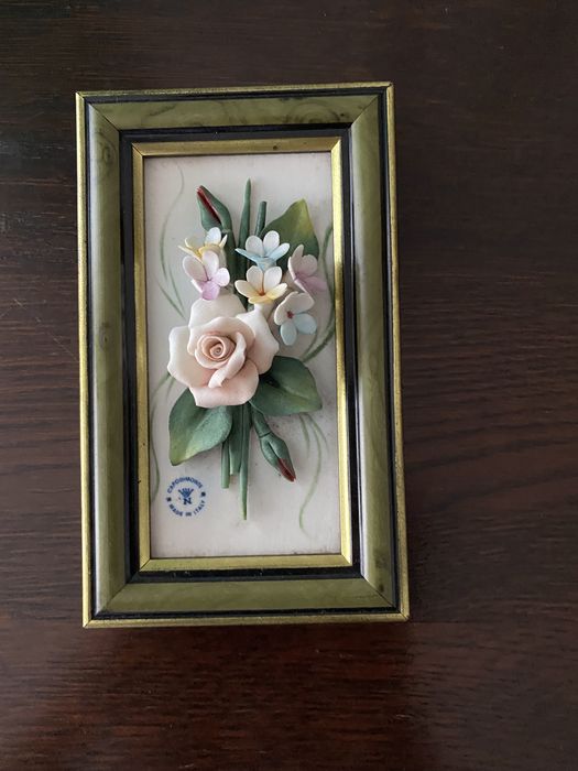 Quadro flores porcelana