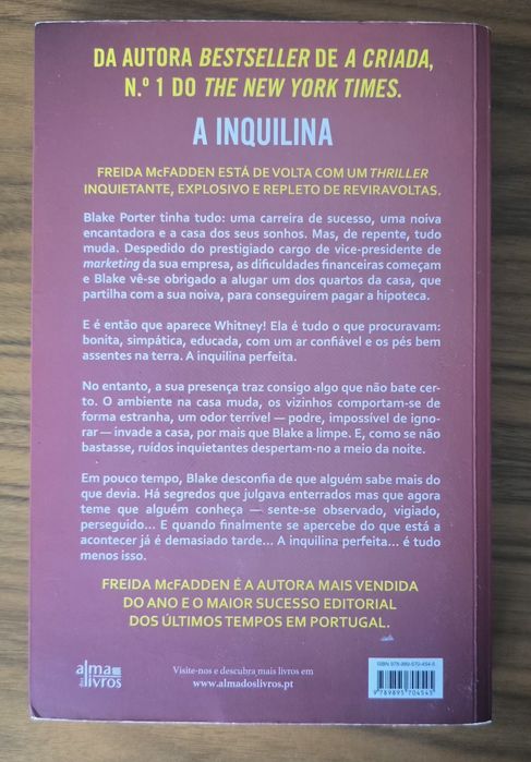 "A Inquilina " Freida McFadden