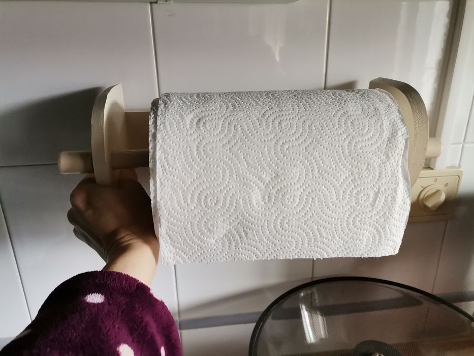 Porta Rolos de Cozinha Madeira