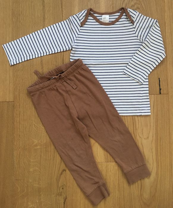 Zestaw/komplet bluzka z długim rękawem i spodnie r.80 H&M