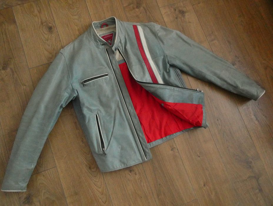 Kurtka skórzana męska TOMMY HILFIGER skóra BIKER 52/L