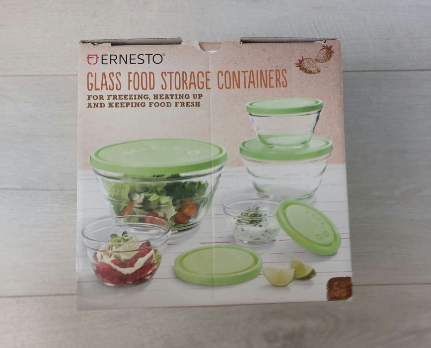 Nowe Zestaw szklanych pojemników do przechowywania żywności Ernesto
