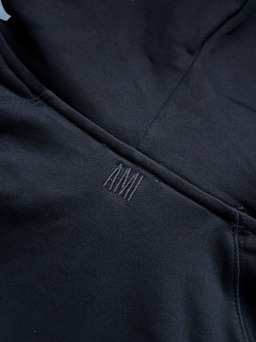 Зип-худи Ами черная мужскя на молни Кофта Ami черная Худи Ами Худи Ami