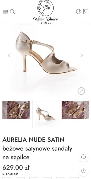 (NOWE) Szpilki Aurelia Nude Satin rozm.38