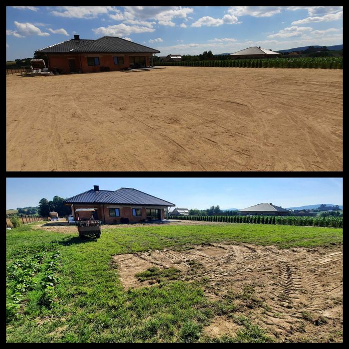 Rownanie terenu ,zakladanie trawnika ,siatki na krety