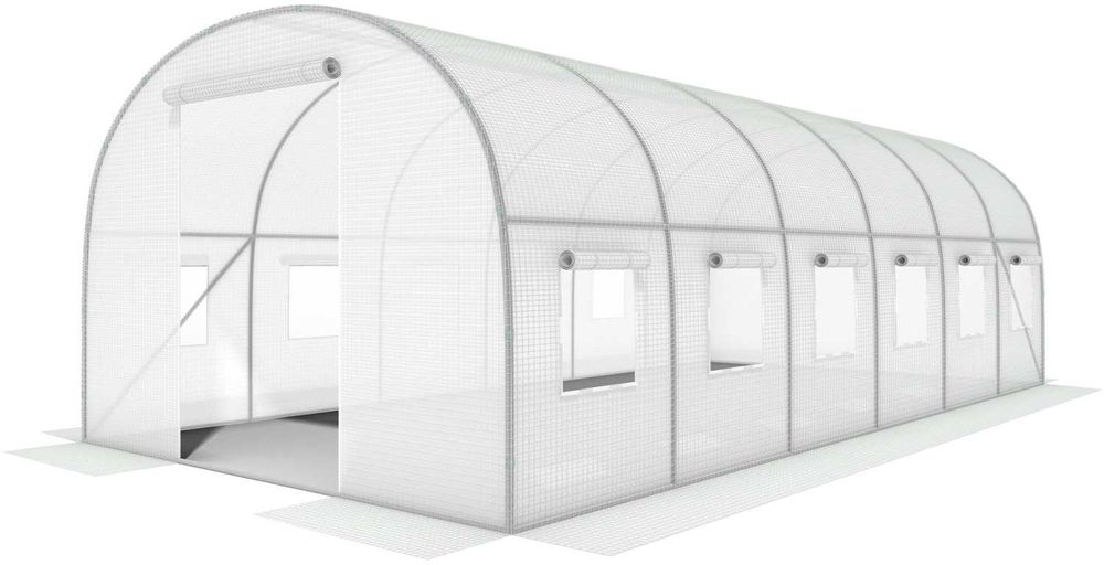 SZKLARNIA ogrodowa TUNEL foliowy 6x3x2m WZMOCNIONA FOLIA Biała