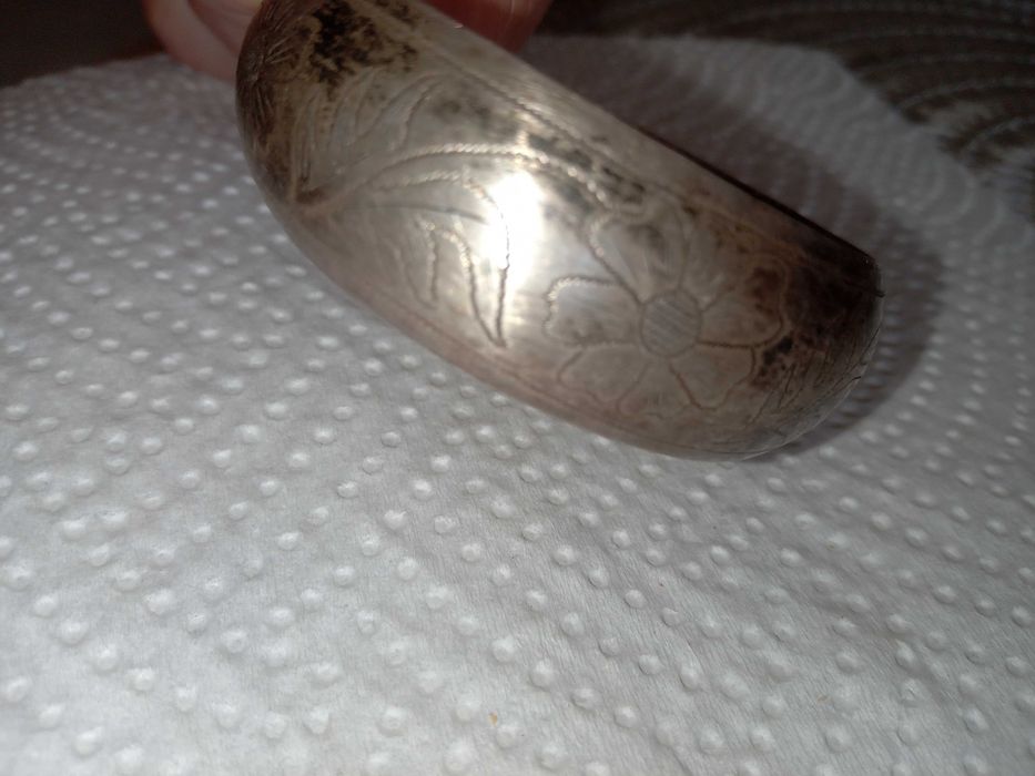 Srebrna bransoletka bangle próba 3 Stroiński -PRL