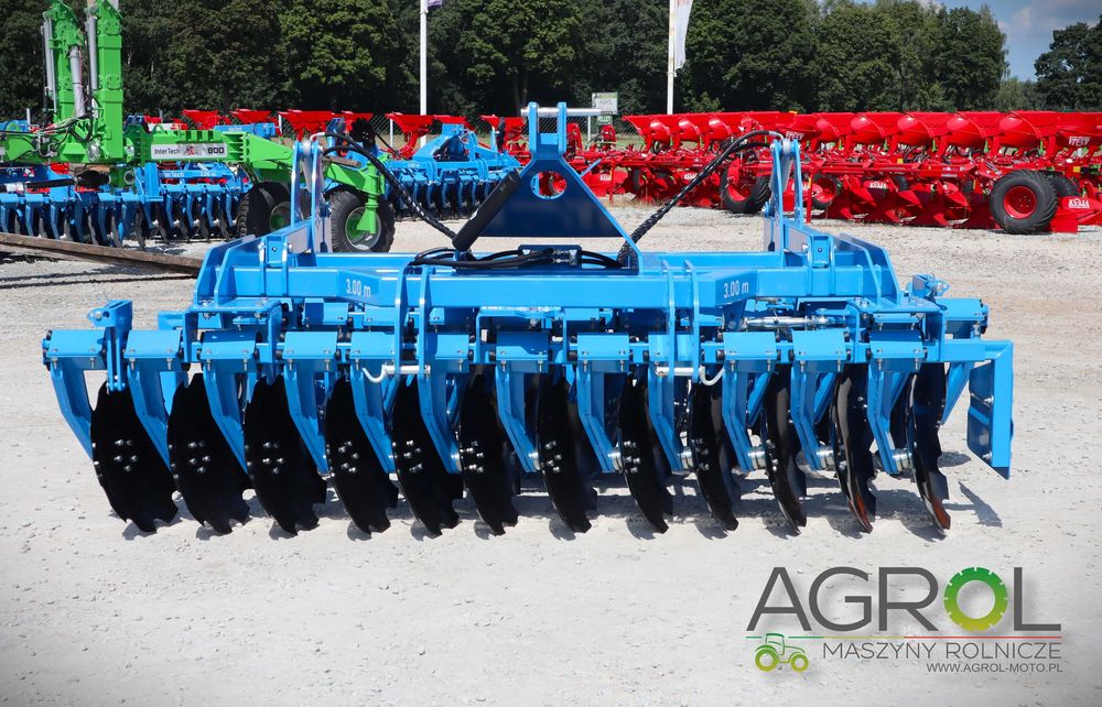 Brona talerzowa ciężka Inter-tech 3m 2000 KG! REGULOWANY KĄT PRACY !