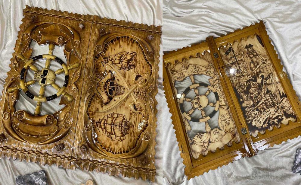 Нарди шахи 3в1 ручної роботи від виробника