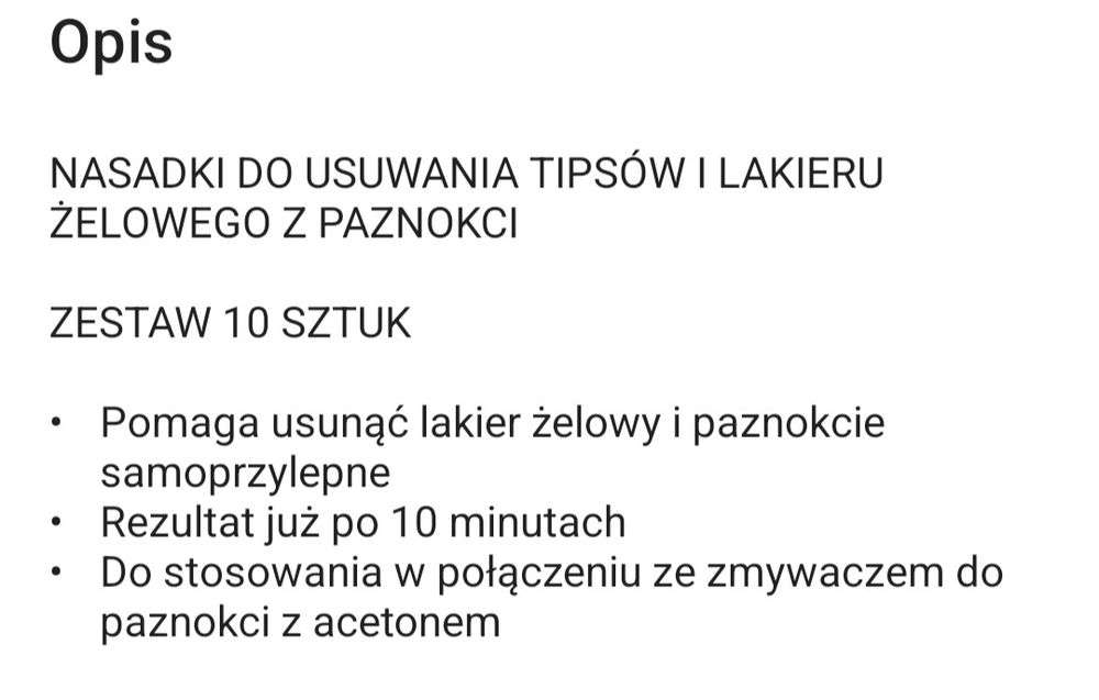 Nasiadki do usuwania tipsów i lakieru  żelowego z paznokci