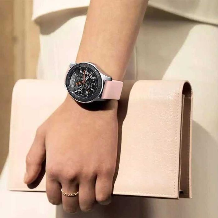 Silikonowy pasek opaska smartwatch 22mm różowy, z zestawem pinów