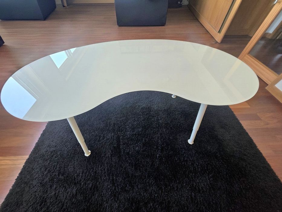 Secretária IKEA GALANT vidro temperado branco (regulável)