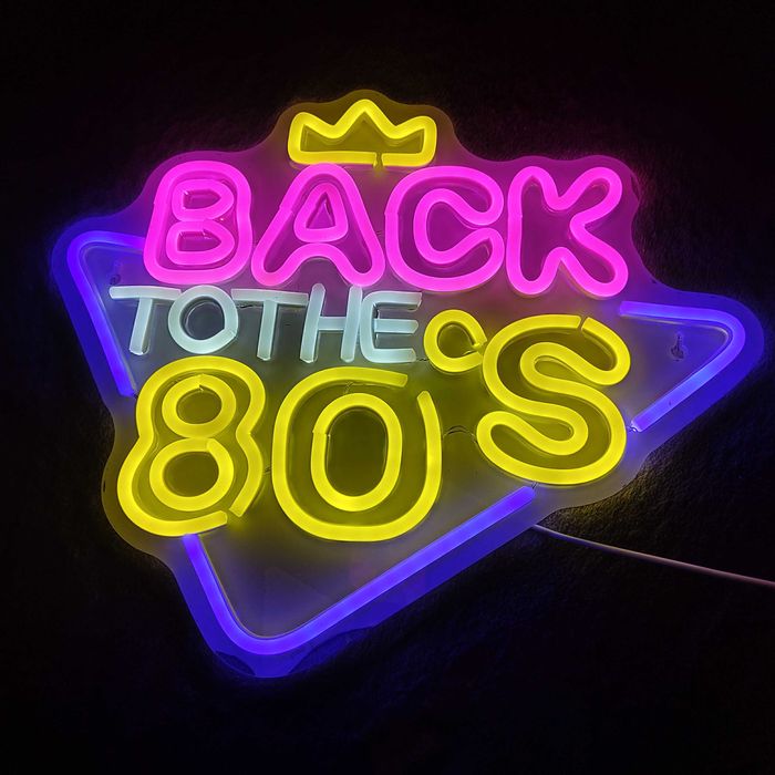 Sinal de Luz Néon Back to 80's Musica Festas