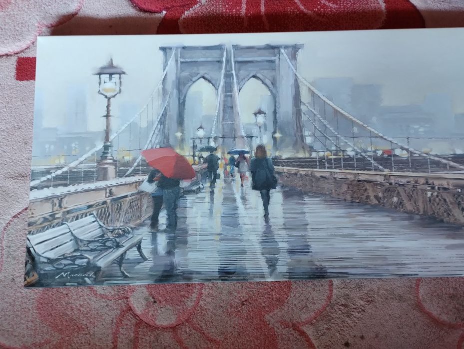 Obraz Canvas Watercolor 4 45x140 cm St400 New York Bridge