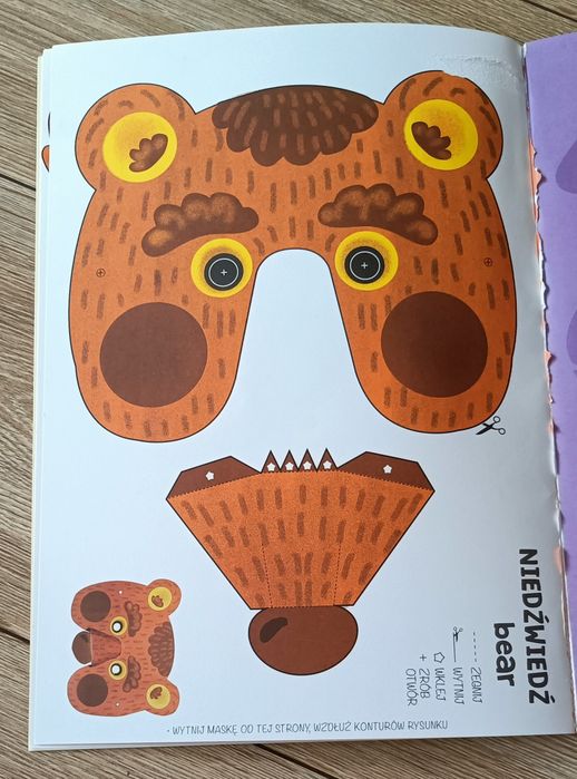 Maski z papieru Wycinam, składam, sklejam Wycinanki dla dzieci