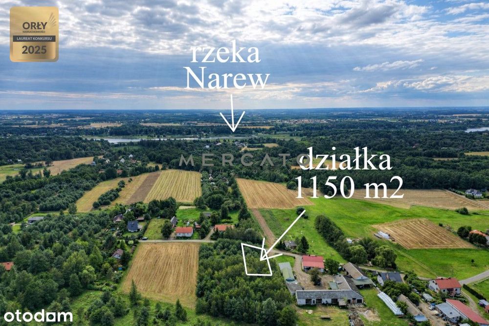 Działka blisko rzeki i lasu - Burlaki 1150 m2