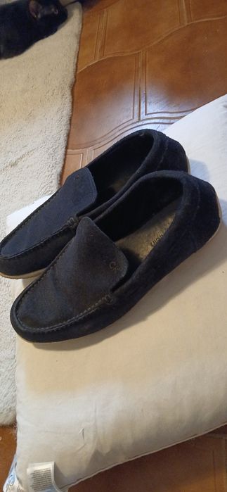 Sapatos de homem azul escuro da calvin klein camurça