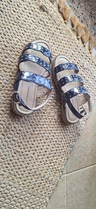 Sandálias menina vertbaudet azuis brilhantes T27