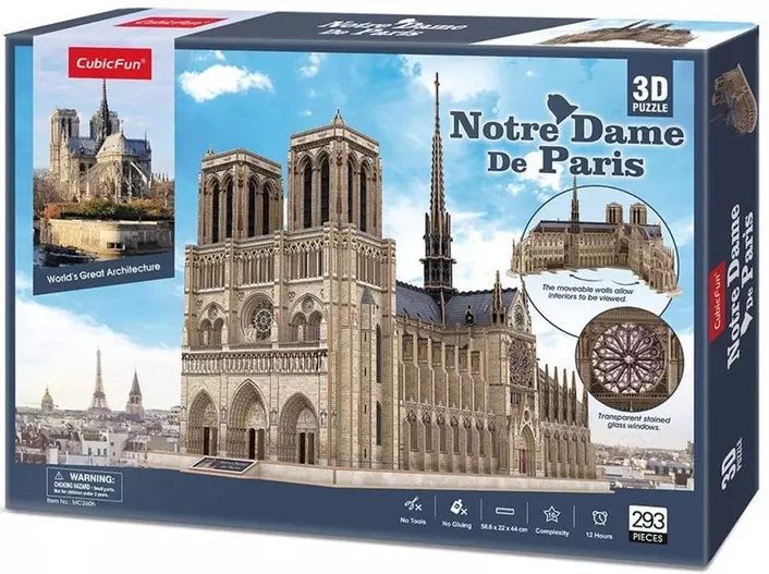 WREBBIT 3D PUZZLE Notre-Dame De Paris 830 Pieces Castles & Cathedrals Series $107.00