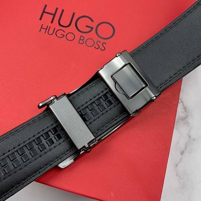 Мужской ремень с пряжкой автомат Hugo Boss чоловічий пасок