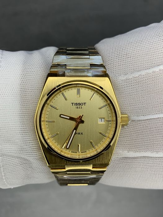 Годинник Tissot PRX 35мм золоті, швейцарские часы Тисо золото