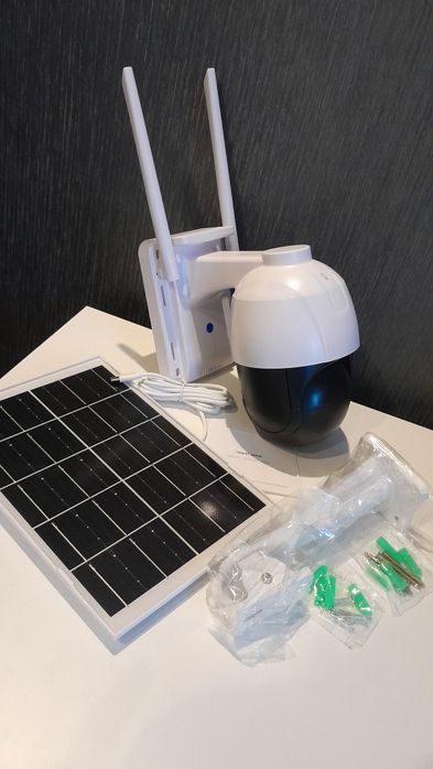 Smart solar CAM 4G sim SD audio LED obrotowa